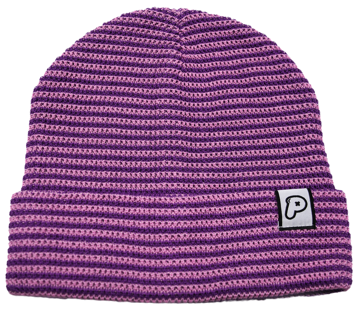 Purpular Contrast Stripe Beanie - Purple/Pink
